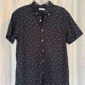 Sonoma Black Casual Button Down Shirt with Classic Collar